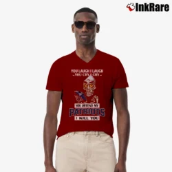 Men’s New England Patriots Achmed Funny V-Neck Tee in maroon | Sharp, Breathable, Everyday Staple