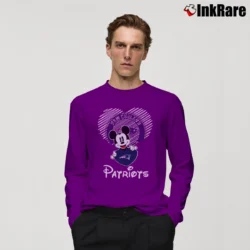 Men’s New England Patriots Mickey Mouse Football Fan Long-Sleeve Shirt in purple | Sleek, Lightweight, Year-Round Wear