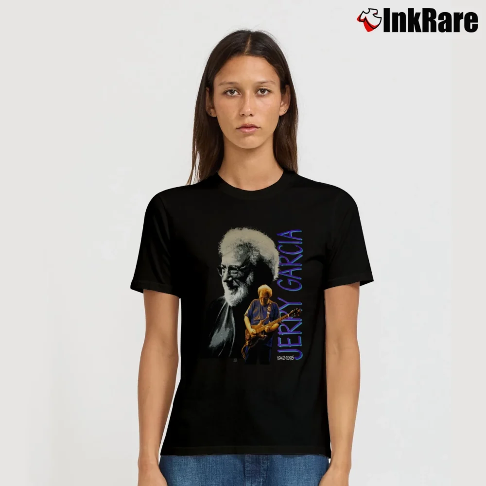 Women’s New Jerry Garcia Grateful Dead Memorial Signature T-Shirt in black | Soft, Flattering Fit
