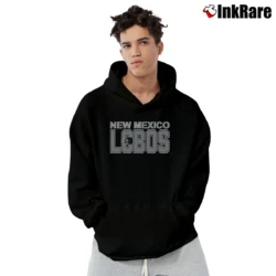 Men’s New Mexico Lobos University Mascot 80s Red Pullover Hoodie in black | Cozy, Durable, Modern Fit
