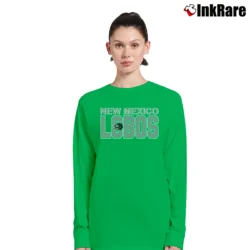Women’s New Mexico Lobos University Mascot 80s Red Long-Sleeve Top in irish green | Sleek, Versatile, All-Season