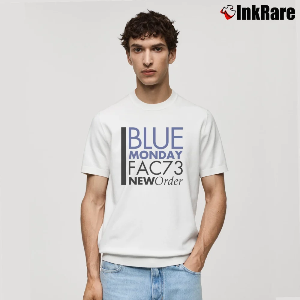 Men’s New Order Blue Monday Classic T-Shirt in white | Soft, Breathable Everyday Wear