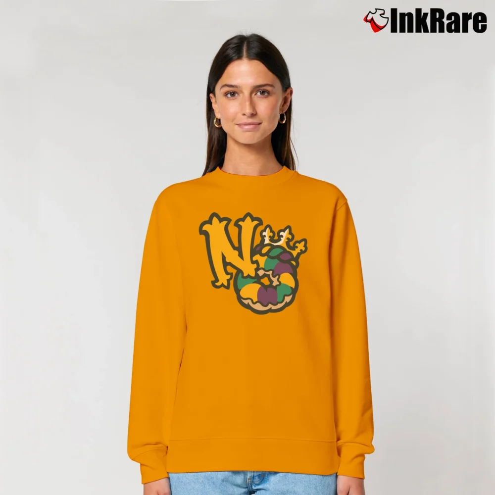 Women’s New Orleans Baby Cakes Logo Tech Relaxed Sweatshirt in orange | Soft, Laid-Back Vibe
