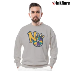 Men’s New Orleans Baby Cakes Logo Tech Crewneck Sweatshirt in sport grey | Cozy Fabric, Clean Style