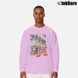 Men’s New Orleans Disney Magic Kingdom Mickey Goofy Disney Long-Sleeve Shirt in light pink | Sleek, Lightweight, Year-Round Wear