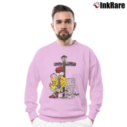 Men’s New Orleans Jazz Cat Bourbon St Crewneck Sweatshirt in light pink | Cozy Fabric, Clean Style