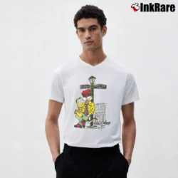 Men’s New Orleans Jazz Cat Bourbon St V-Neck Tee in white | Sharp, Breathable, Everyday Staple