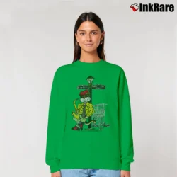 Women’s New Orleans Jazz Cat Bourbon Street Relaxed Sweatshirt in irish green | Soft, Laid-Back Vibe