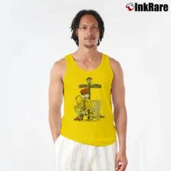 Men’s New Orleans Jazz Cat Bourbon Street Tank Top in yellow | Breathable, Active-Friendly Design
