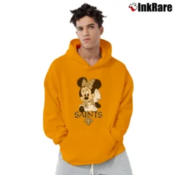Men’s New Orleans Saints Football Mimi Mouse Walt Disney Pullover Hoodie in orange | Cozy, Durable, Modern Fit