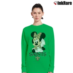 Women’s New Orleans Saints Football Mimi Mouse Walt Disney Long-Sleeve Top in irish green | Sleek, Versatile, All-Season