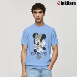 Men’s New Orleans Saints Football Mimi Mouse Walt Disney Classic T-Shirt in light blue | Soft, Breathable Everyday Wear