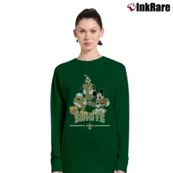 Women’s New Orleans Saints Mickey Donald Goofy Football Long-Sleeve Top in forest green | Sleek, Versatile, All-Season