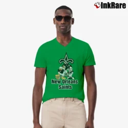 Men’s New Orleans Saints Mickey Mouse Football V-Neck Tee in irish green | Sharp, Breathable, Everyday Staple