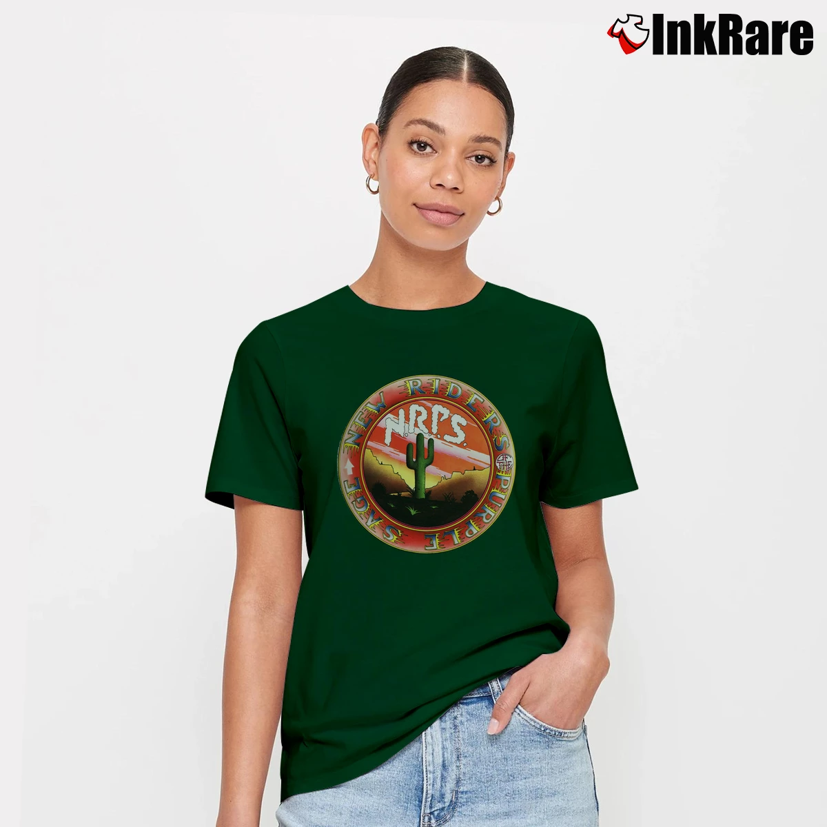 Women’s New Riders of the Purple Sage Signature T-Shirt in forest green | Soft, Flattering Fit