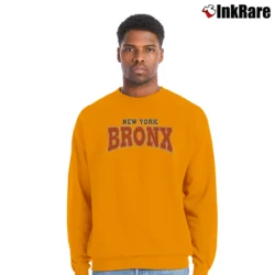 Men’s New York Bronx Fitted Crewneck Sweatshirt in orange | Cozy Fabric, Clean Style