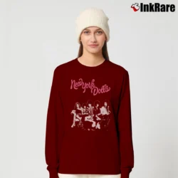 Women’s new york dolls punk rock band fan Long-Sleeve Top in maroon | Sleek, Versatile, All-Season
