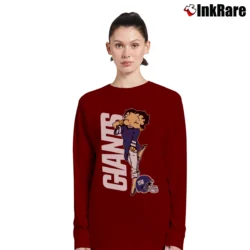 Women’s New York Giants Betty Boop Football Fan Long-Sleeve Top in maroon | Sleek, Versatile, All-Season