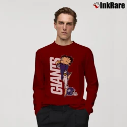 Men’s New York Giants Betty Boop Football Fan Long-Sleeve Shirt in maroon | Sleek, Lightweight, Year-Round Wear
