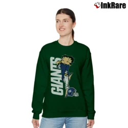 Women’s New York Giants Betty Boop Football Fan Relaxed Sweatshirt in forest green | Soft, Laid-Back Vibe