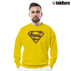 Men’s New York Giants Superman Logo Graphic Fan Crewneck Sweatshirt in yellow | Cozy Fabric, Clean Style