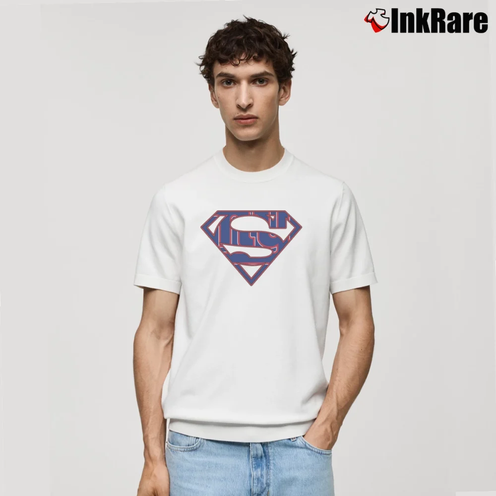 Men’s New York Giants Superman Logo Graphic Fan Classic T-Shirt in white | Soft, Breathable Everyday Wear