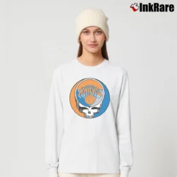 Women’s New York Knicks Basketball Grateful Dead for Music and Sports Fans Long-Sleeve Top in white | Sleek, Versatile, All-Season