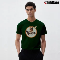 Men’s New York Knights Rugby Logo V-Neck Tee in forest green | Sharp, Breathable, Everyday Staple