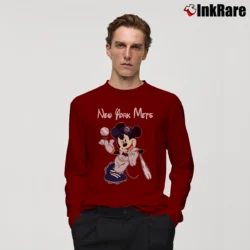 Men’s New York Mets Mickey Mouse Baseball Team Long-Sleeve Shirt in maroon | Sleek, Lightweight, Year-Round Wear