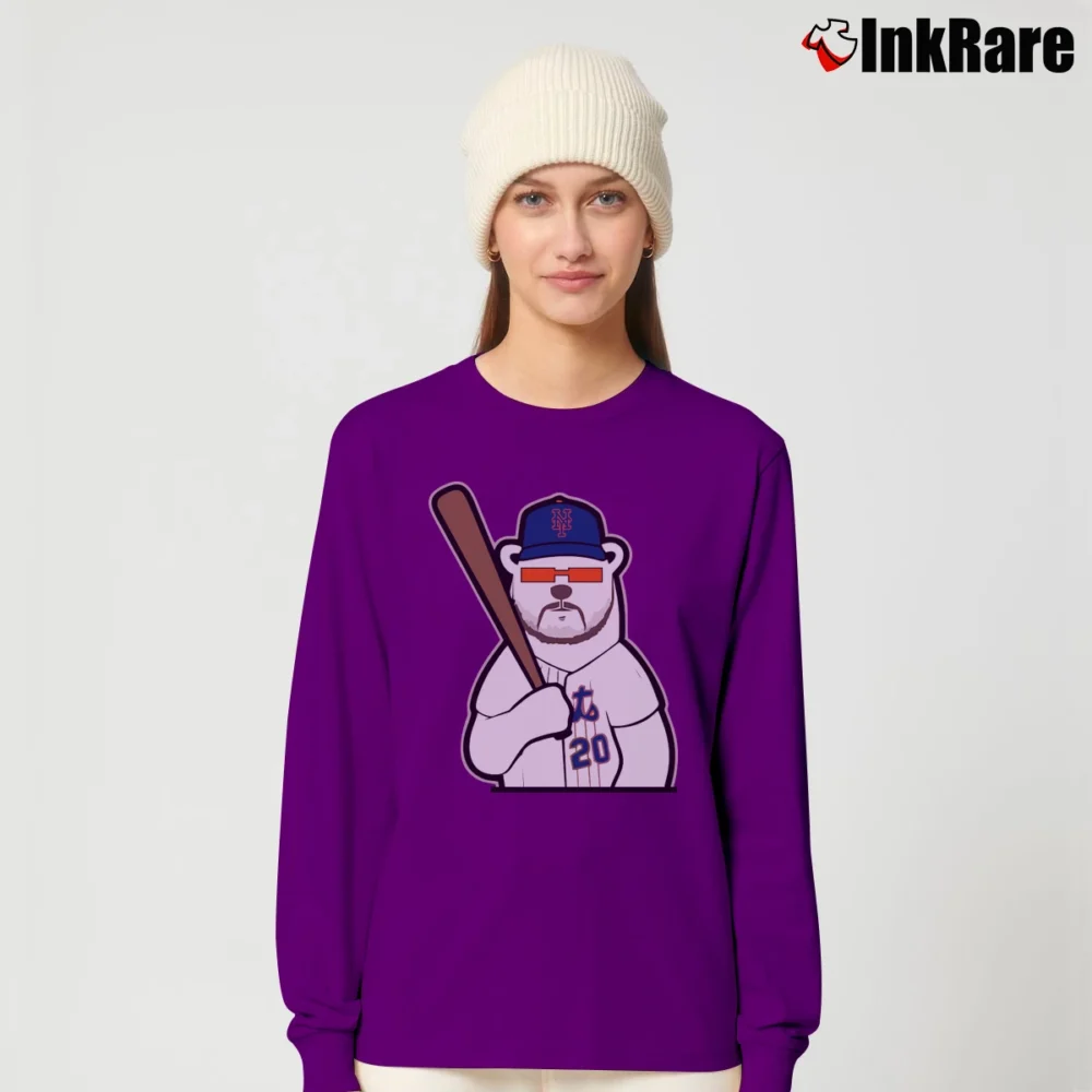 Women’s New York Mets Peter Alonso Polar Bear Long-Sleeve Top in purple | Sleek, Versatile, All-Season