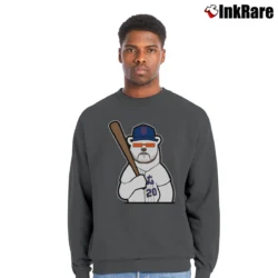 Men’s New York Mets Peter Alonso Polar Bear Crewneck Sweatshirt in charcoal | Cozy Fabric, Clean Style