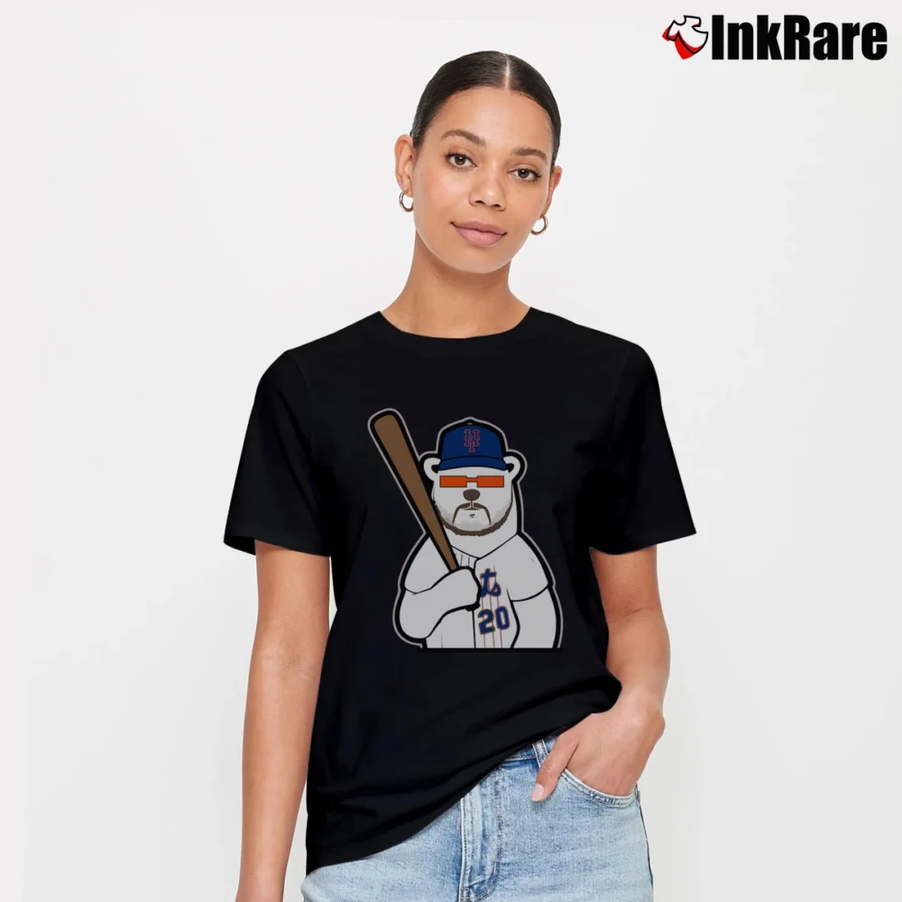 Women’s New York Mets Peter Alonso Polar Bear Signature T-Shirt in black | Soft, Flattering Fit