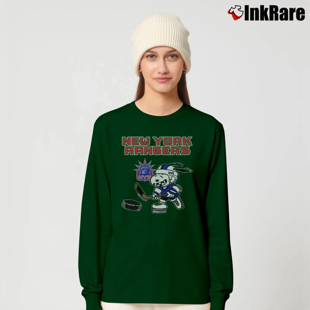Women’s New York Rangers Snoopy Hockey Fan Long-Sleeve Top in forest green | Sleek, Versatile, All-Season