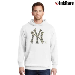 Men’s New York Yankees Camo Pullover Hoodie in white | Cozy, Durable, Modern Fit