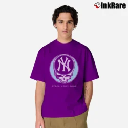 Men’s New York Yankees Grateful Dead Steal Your Base Classic T-Shirt in purple | Soft, Breathable Everyday Wear