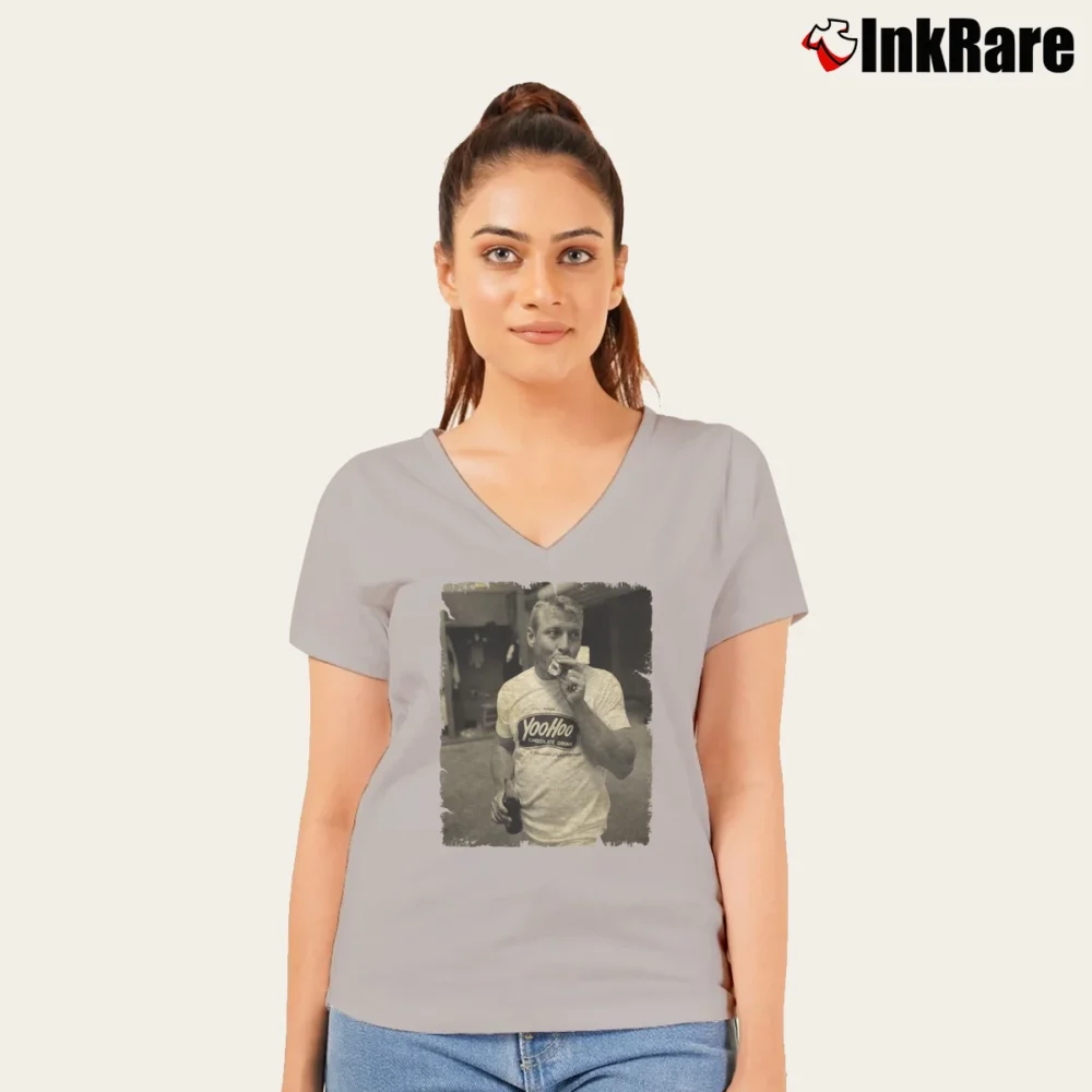 Women’s New York Yankees Mickey Mantle V-Neck Tee in sport grey | Chic Neckline, Soft Texture