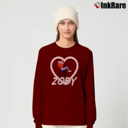 Women’s New Zody Heart Graphic Long-Sleeve Top in maroon | Sleek, Versatile, All-Season