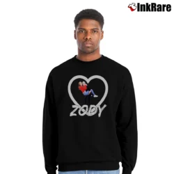 Men’s New Zody Heart Graphic Crewneck Sweatshirt in black | Cozy Fabric, Clean Style