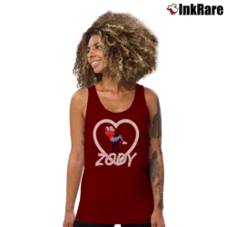 Women’s New Zody Heart Graphic Tank Top in maroon | Lightweight, Movement-Friendly