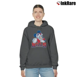Women’s NFL Buffalo Bills Mickey Mouse Football Fan Cozy Hoodie in charcoal | Warm, Structured, Stylish
