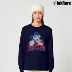 Women’s NFL Buffalo Bills Mickey Mouse Football Fan Long-Sleeve Top in navy | Sleek, Versatile, All-Season