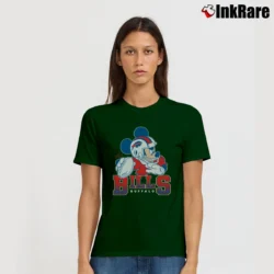Women’s NFL Buffalo Bills Mickey Mouse Football Fan Signature T-Shirt in forest green | Soft, Flattering Fit