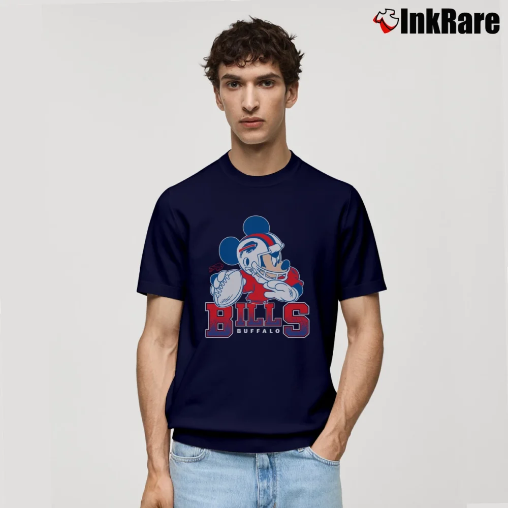 Men’s NFL Buffalo Bills Mickey Mouse Football Fan Classic T-Shirt in navy | Soft, Breathable Everyday Wear