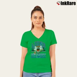 Women’s NFL Detroit Lions Taz Looney Tunes Football V-Neck Tee in irish green | Chic Neckline, Soft Texture