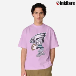 Men’s NFL Football Eagles Mickey Mouse Mashup Classic T-Shirt in light pink | Soft, Breathable Everyday Wear