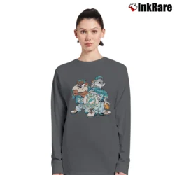 Women’s NFL Miami Dolphins Looney Tunes Football Fan Long-Sleeve Top in charcoal | Sleek, Versatile, All-Season