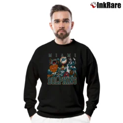 Men’s NFL Miami Dolphins Looney Tunes Football Crewneck Sweatshirt in black | Cozy Fabric, Clean Style