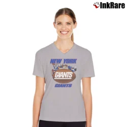 Women’s NFL New York Giants Looney Tunes Football V-Neck Tee in sport grey | Chic Neckline, Soft Texture