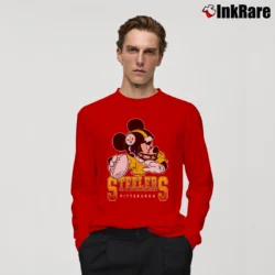 Men’s NFL Pittsburgh Steelers Mickey Mouse Football Fan Long-Sleeve Shirt in red | Sleek, Lightweight, Year-Round Wear