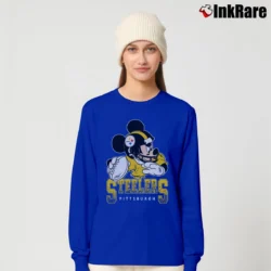 Women’s NFL Pittsburgh Steelers Mickey Mouse Football Fan Long-Sleeve Top in royal blue | Sleek, Versatile, All-Season